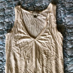 Cream sleeves stretchy tank